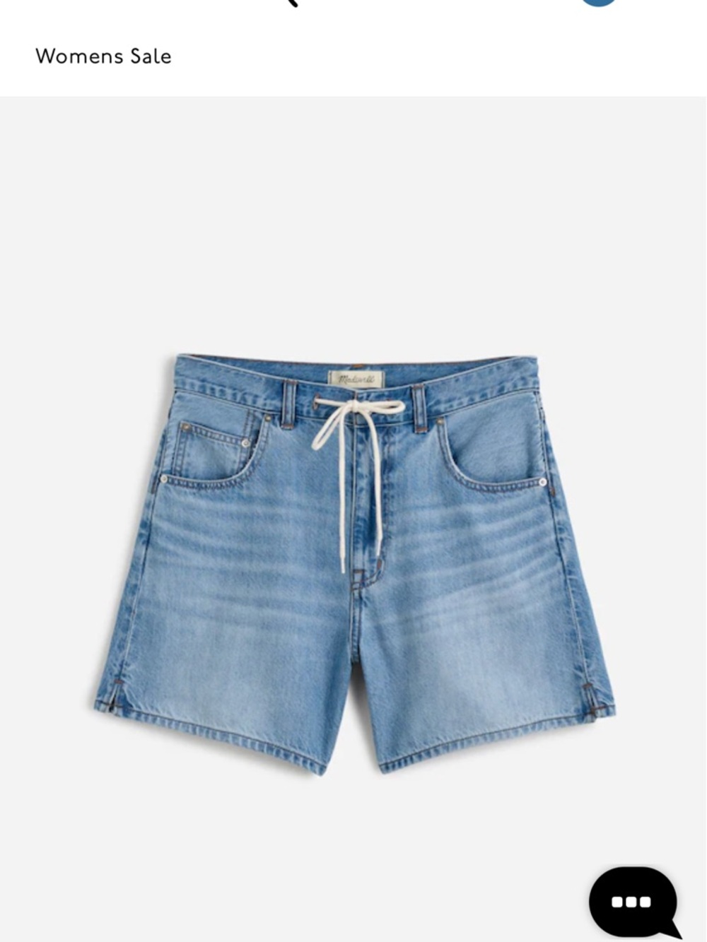 Madewell Drawstring Jean Short: Airy Denim Edition 28